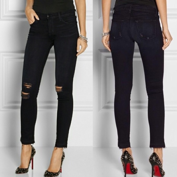 J Brand Denim - J Brand Midrise Skinny Destroy Jeans Blacklash 27